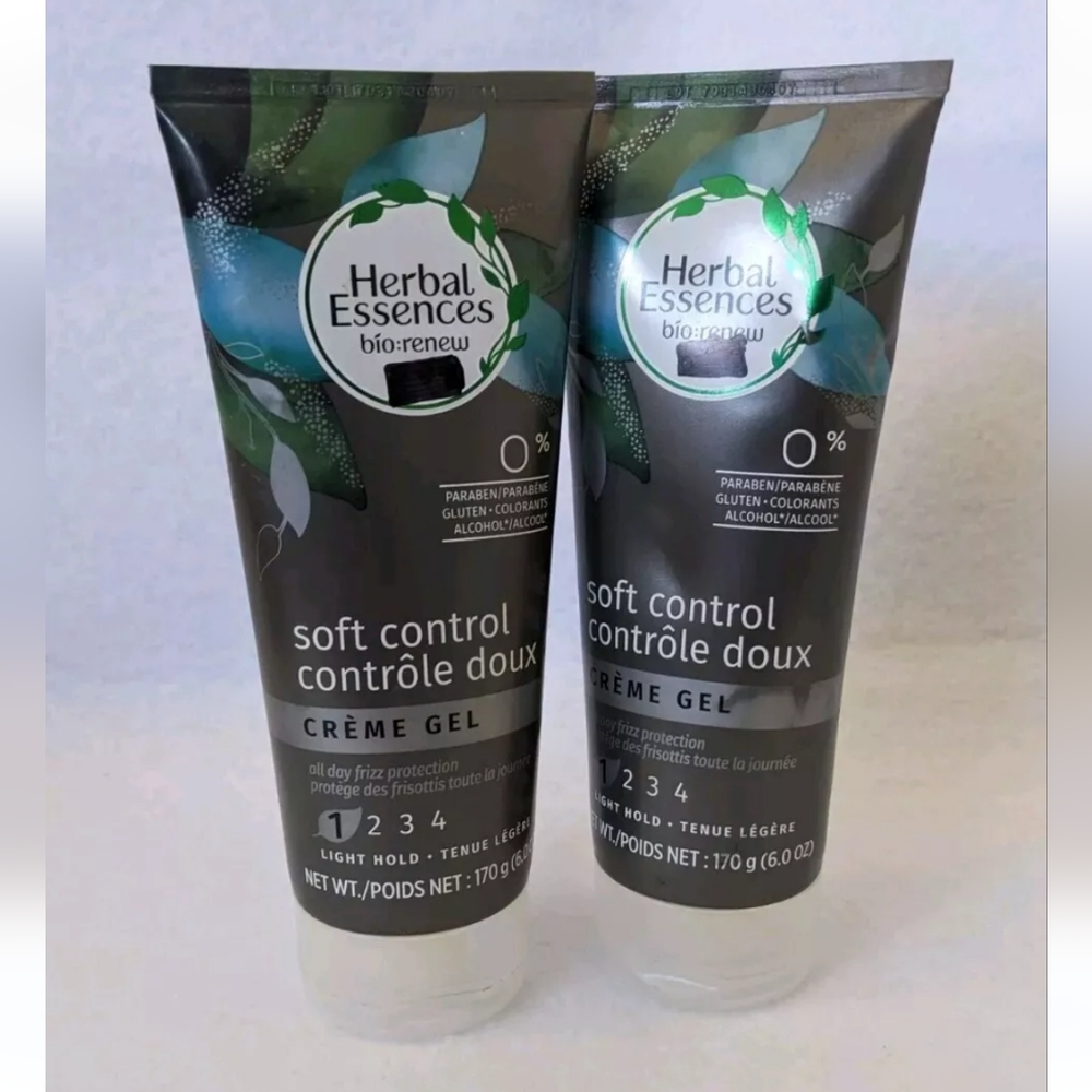 (2) Herbal Essences Bio-Renew Soft Control Creme Hair Gel Light Hold Level 1